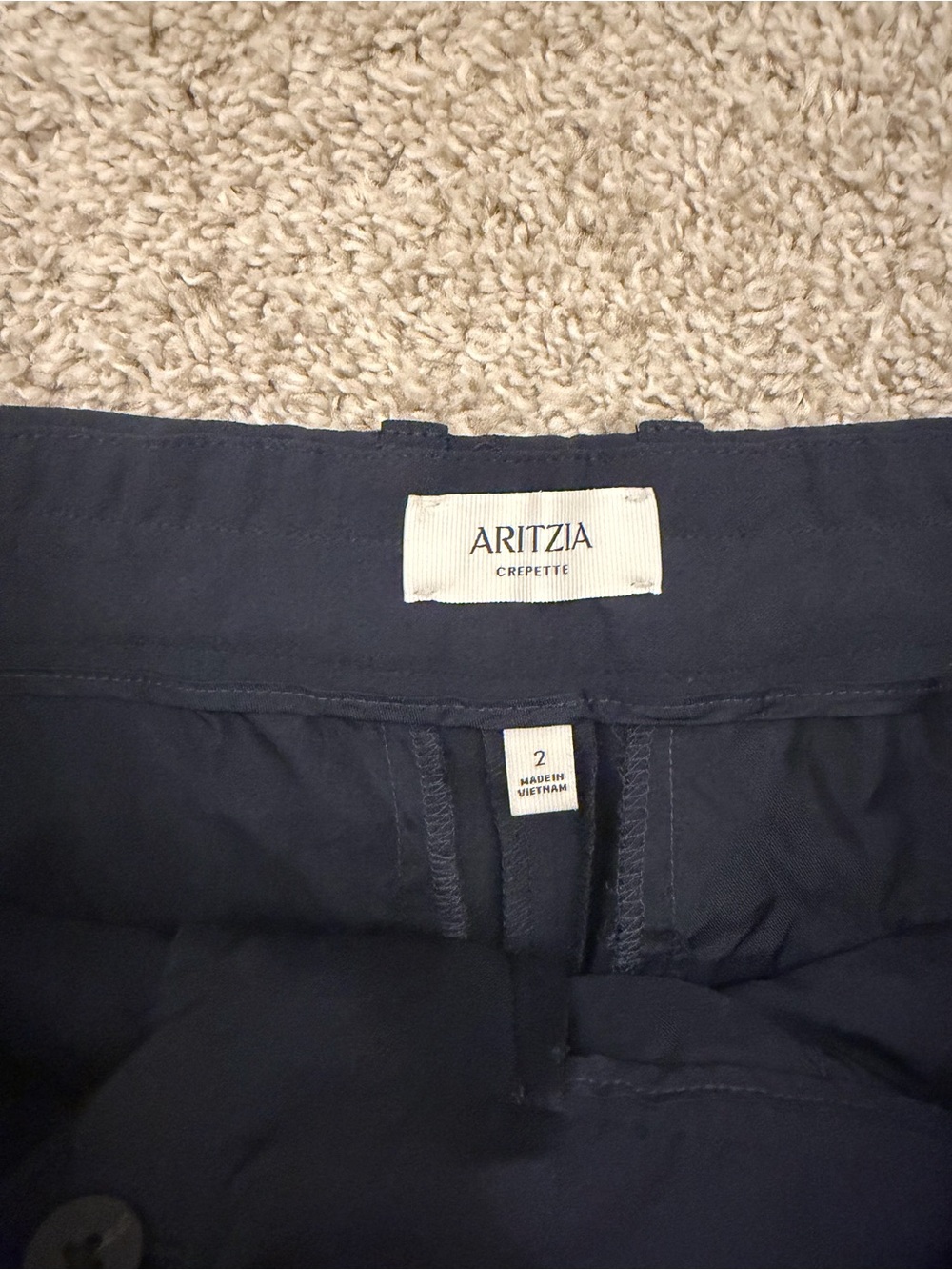 Aritzia The Agency Crepette Pant in Dark Night Navy - Picture 6 of 6